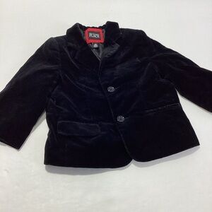 The Children's Place Black Velvet Blazer Size 24 Months Pockets Toddler Blazer